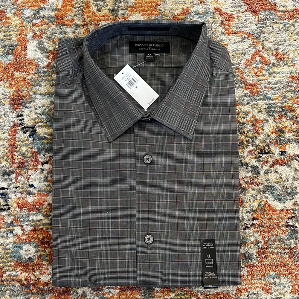XL Banana Republic extra slim fit plaid shirt